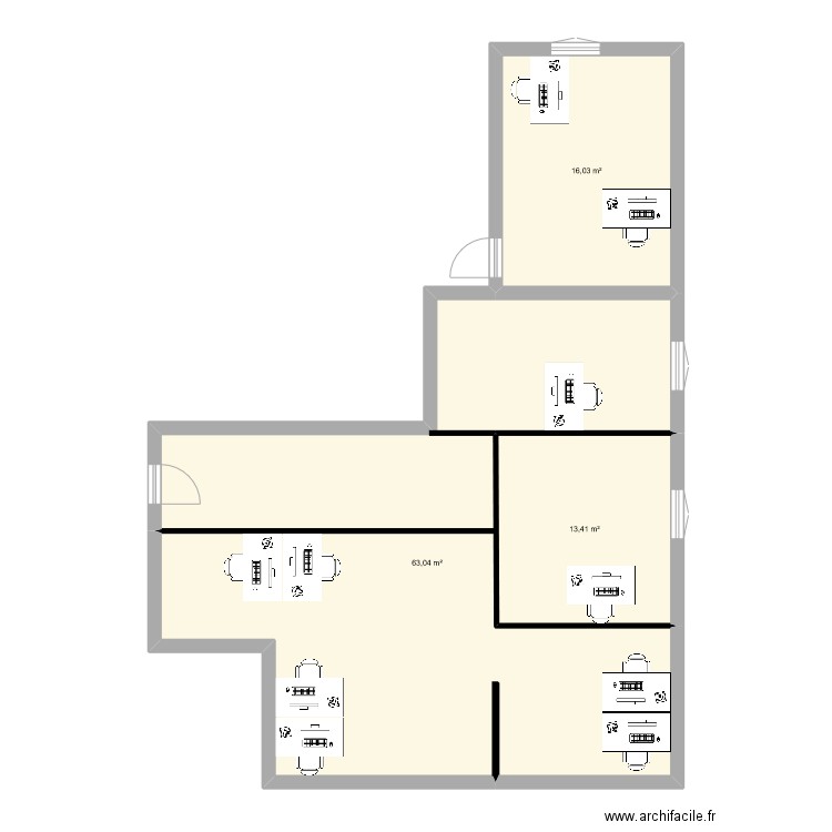 vISUEL crozatier. Plan de 3 pièces et 92 m2