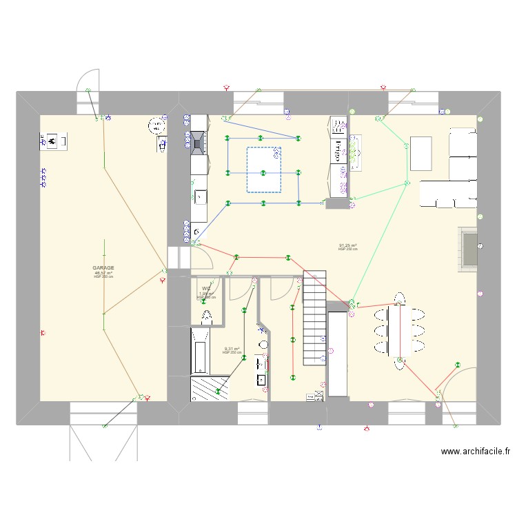 Thomas BELTZUNG. Plan de 4 pièces et 149 m2