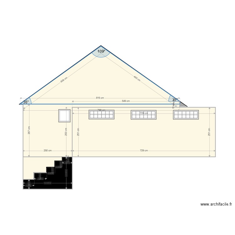 COTé droit. Plan de 0 pièce et 0 m2