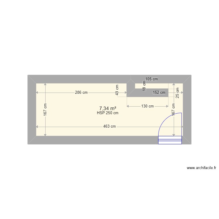 GRENIER . Plan de 1 pièce et 7 m2