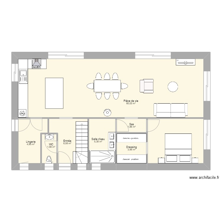 PLAN MAISON. Plan de 7 pièces et 85 m2