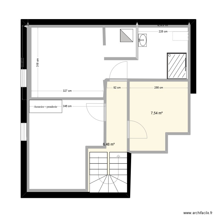 appart saint lary V2. Plan de 4 pièces et 14 m2