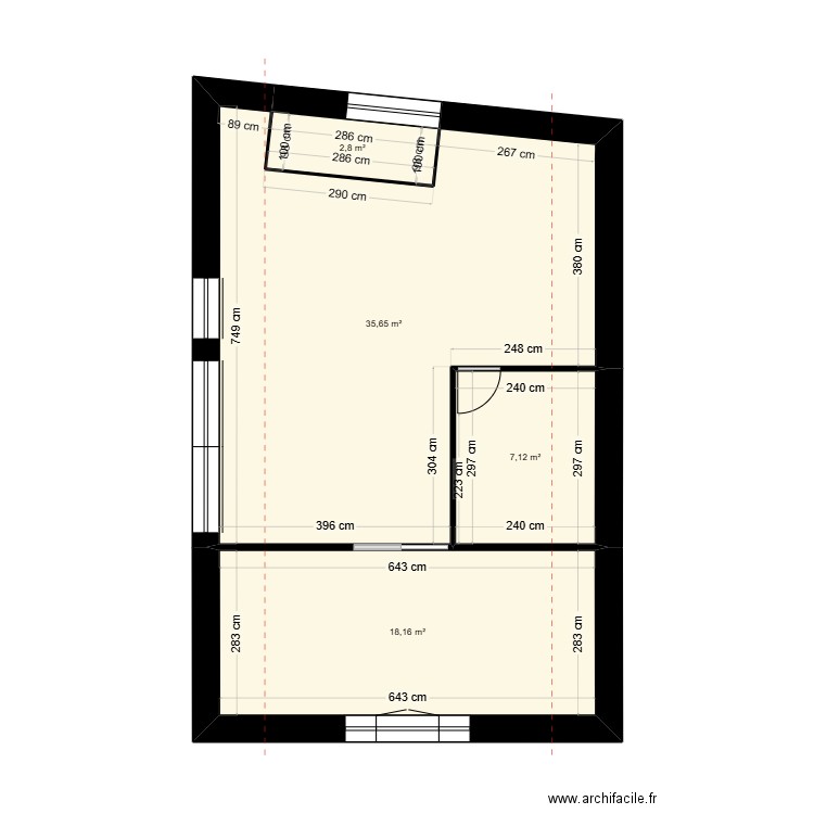 Soeur DJENKAM - Plan COMBLES 1. Plan de 4 pièces et 64 m2