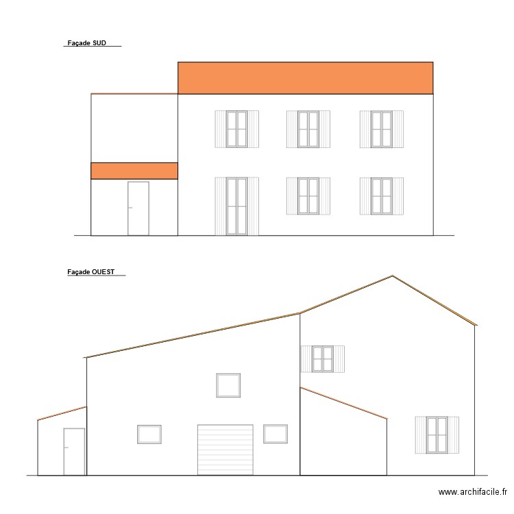 Plan facade 2. Plan de 0 pièce et 0 m2