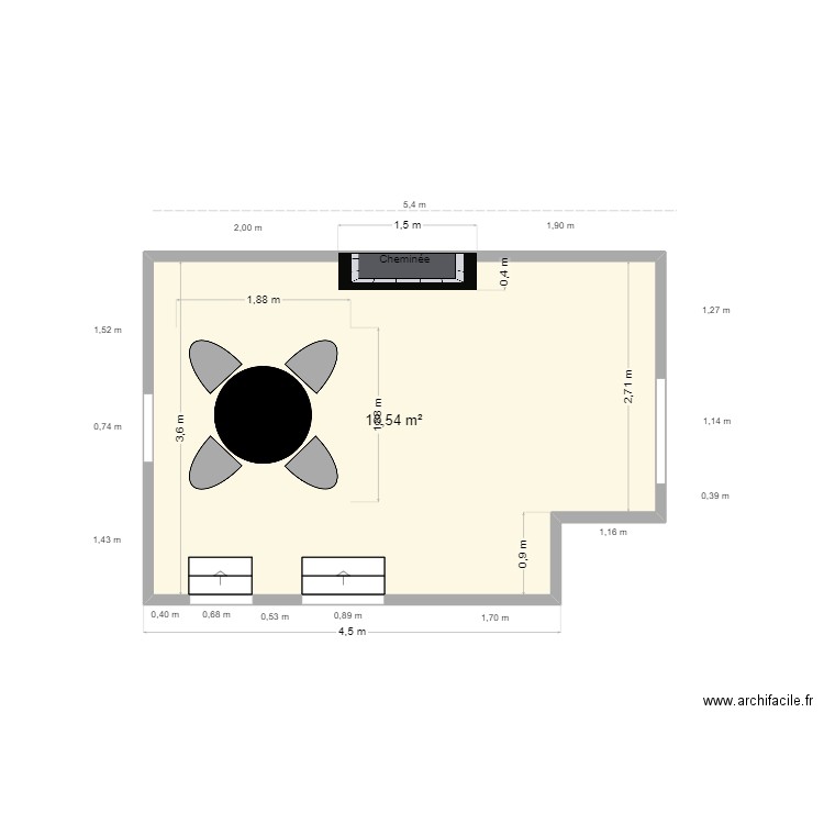 Cuisine + salle à manger + meubles 2. Plan de 0 pièce et 0 m2