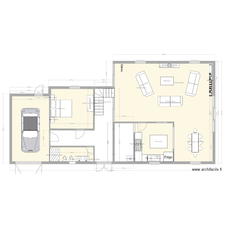 Plan 135 m2. Plan de 5 pièces et 115 m2