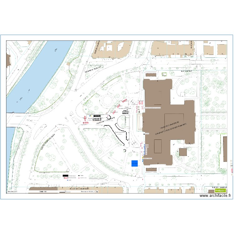 place de l'université. Plan de 0 pièce et 0 m2