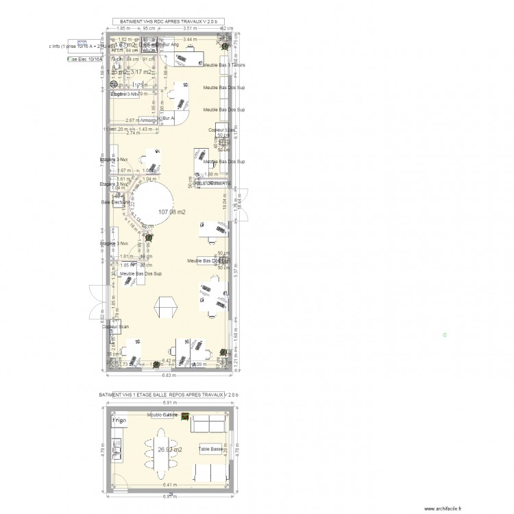 Bureau VHS Apres Travaux. Plan de 0 pièce et 0 m2