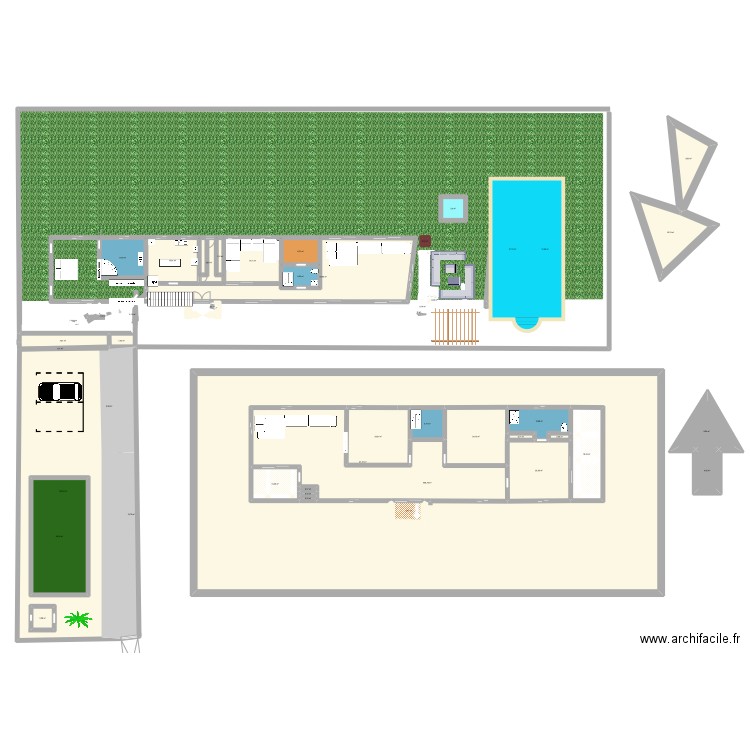 villa . Plan de 45 pièces et 1414 m2