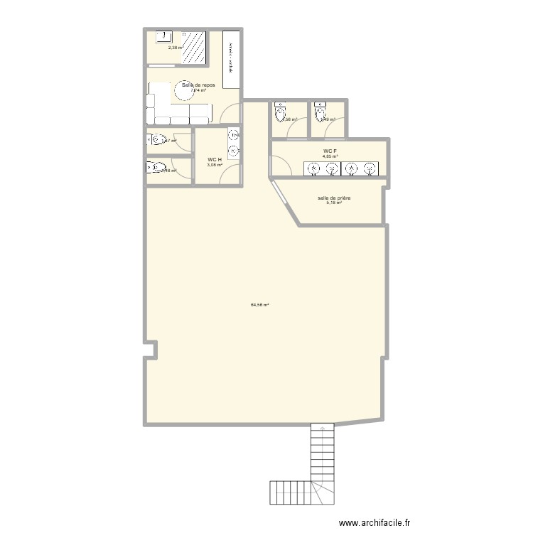 125. Plan de 10 pièces et 94 m2