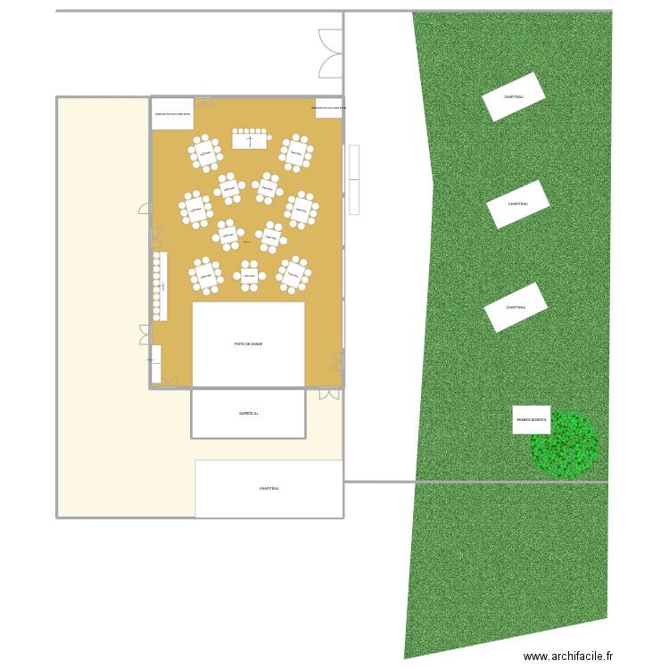 Salle mariage. Plan de 0 pièce et 0 m2