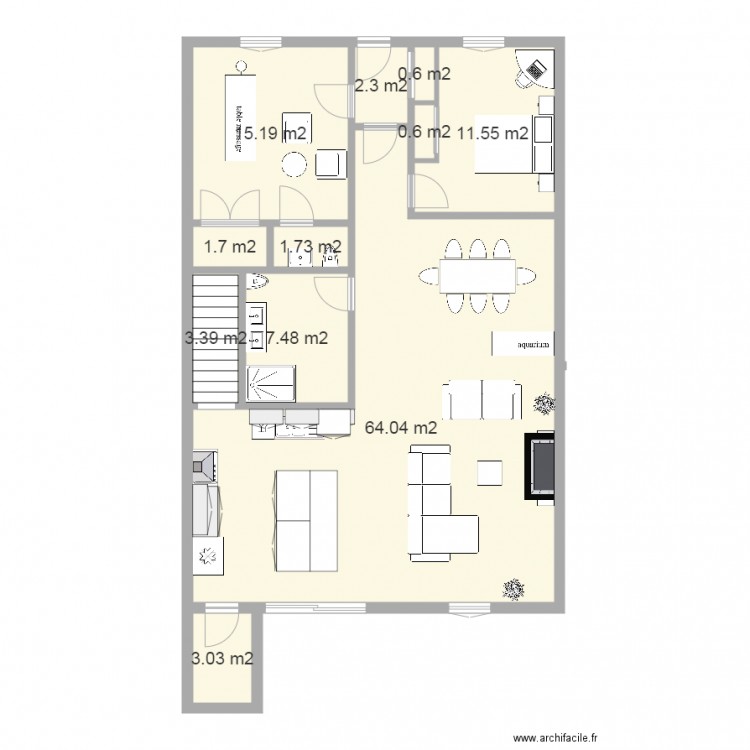 duplex renovation. Plan de 0 pièce et 0 m2