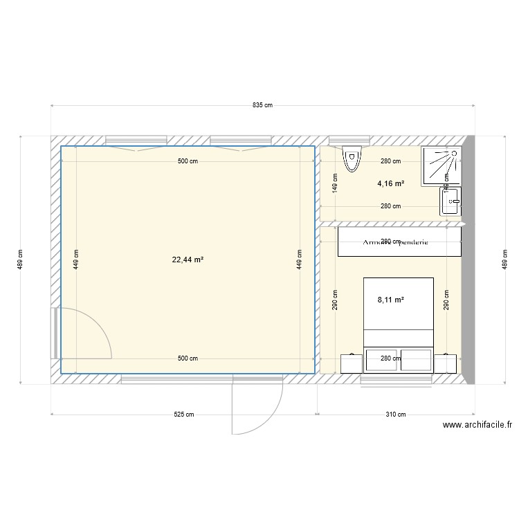 Mont Bonvillers Studio RDC. Plan de 0 pièce et 0 m2