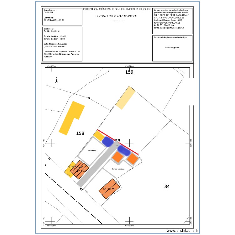 brive. Plan de 0 pièce et 0 m2