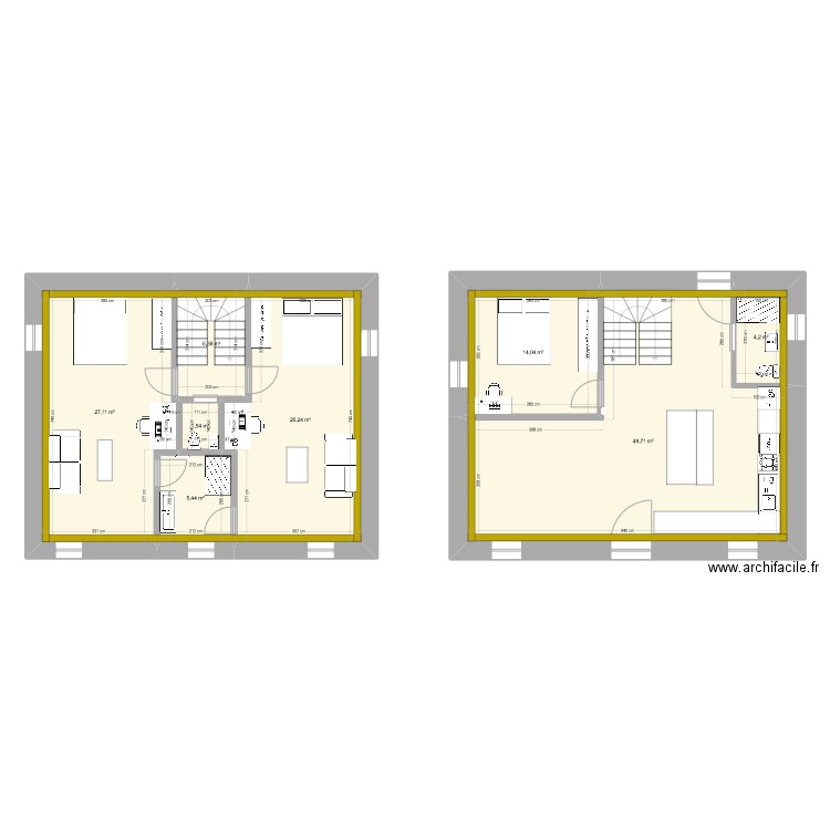 monta. Plan de 8 pièces et 135 m2