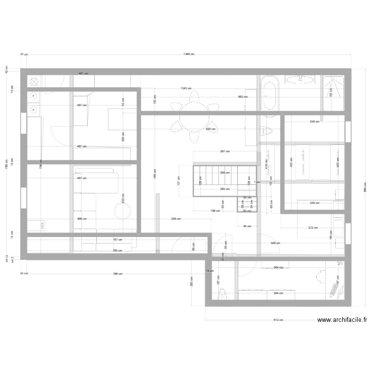 testfermier. Plan de 5 pièces et 39 m2