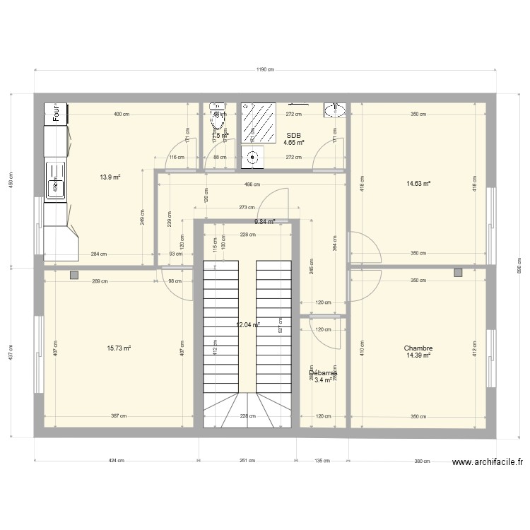 2eme etage avec palier. Plan de 0 pièce et 0 m2