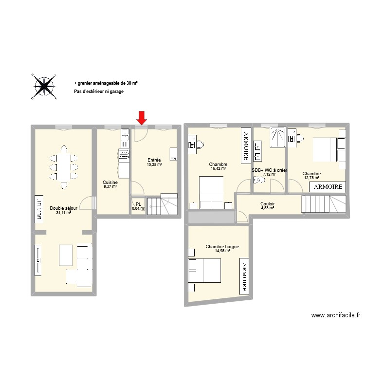 MATHIAS. Plan de 12 pièces et 114 m2