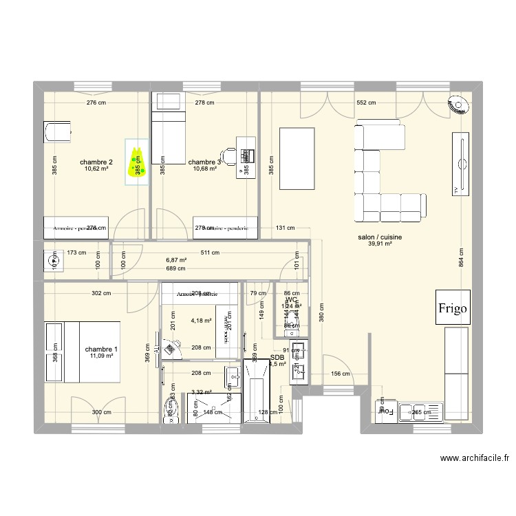 maison roques. Plan de 9 pièces et 92 m2