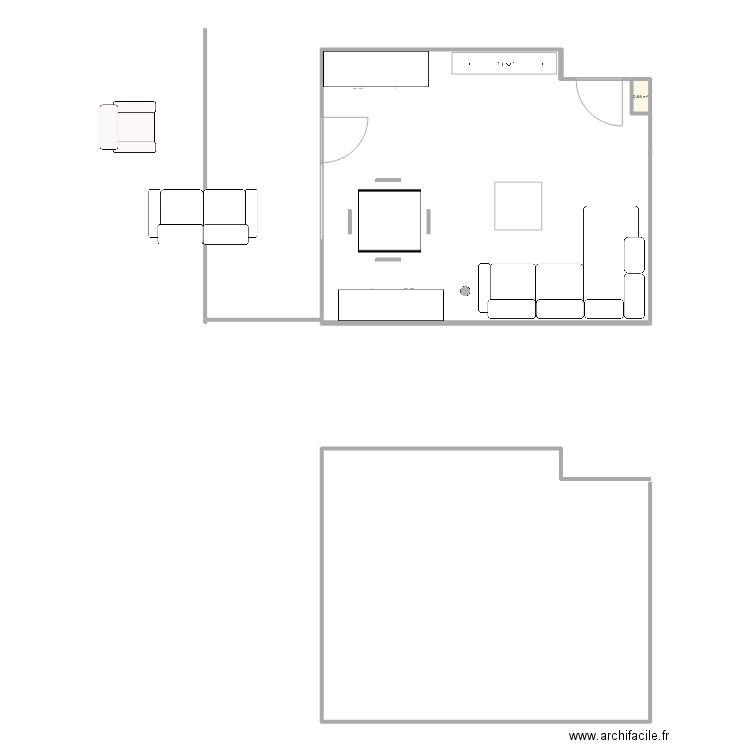 SEJOUR PIE. Plan de 1 pièce et 1 m2