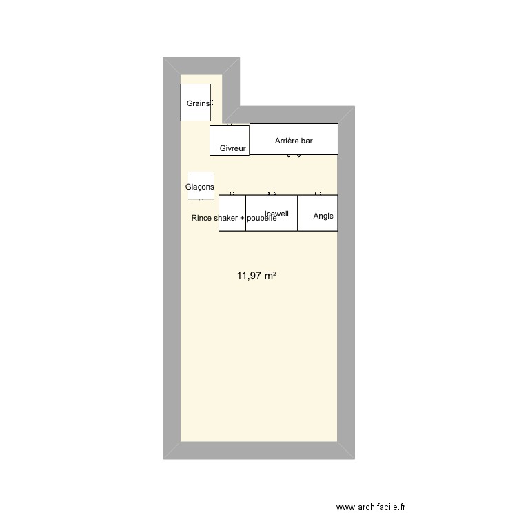 Installation bar. Plan de 0 pièce et 0 m2