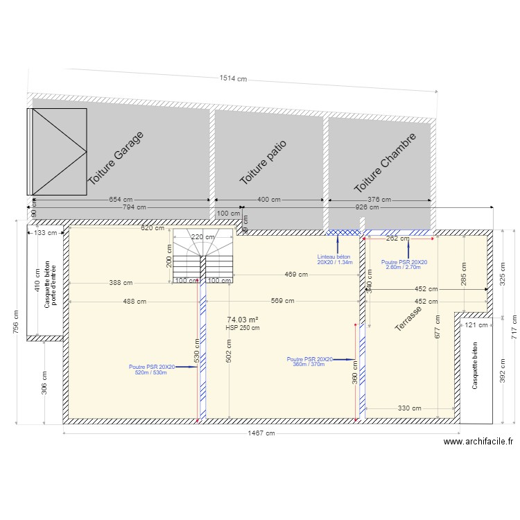 Plancher Etage. Plan de 0 pièce et 0 m2