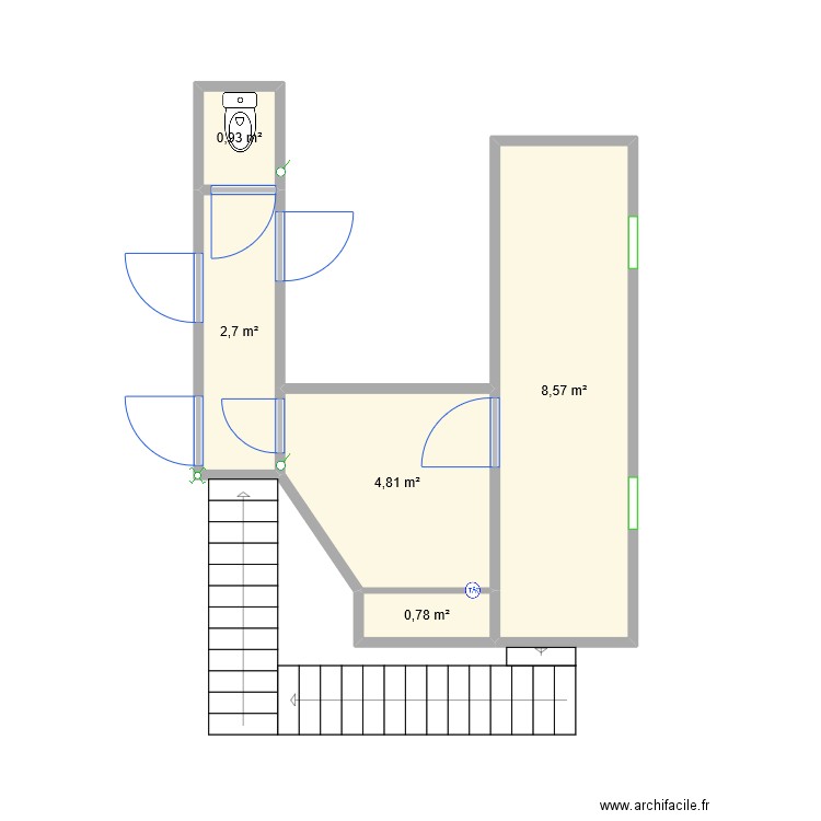 AMENAGEMENT DU HAUT - Plan 5 pièces 18 m2 dessiné par ElPistol12