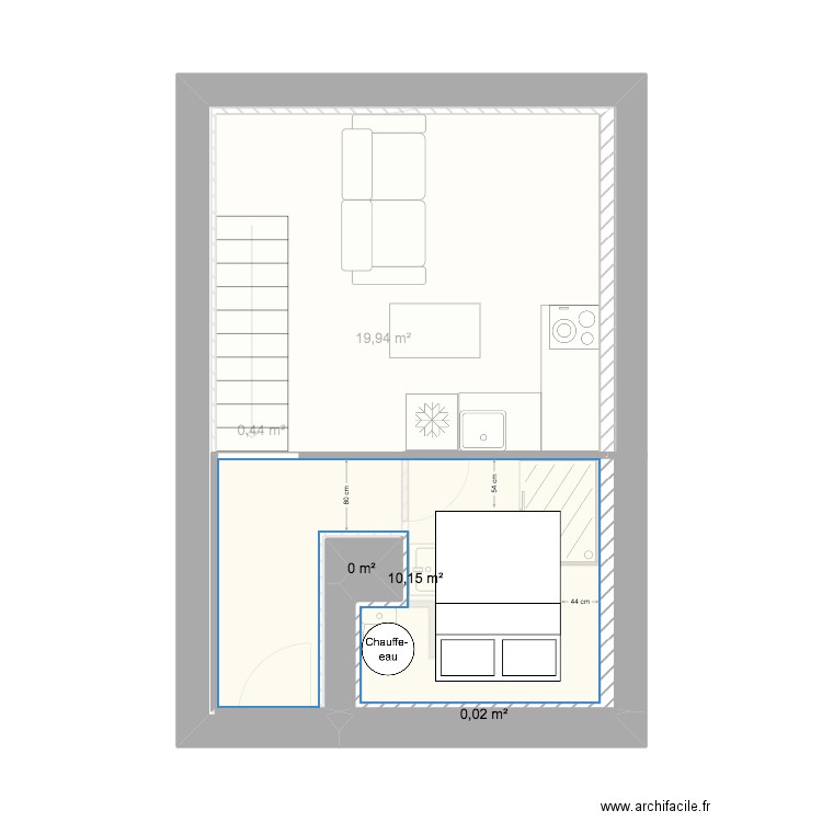 chavanne 2. Plan de 7 pièces et 37 m2