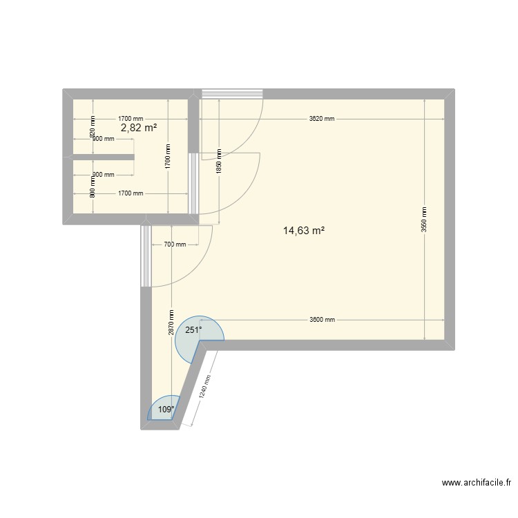 LUCAS ADRIEN. Plan de 2 pièces et 17 m2