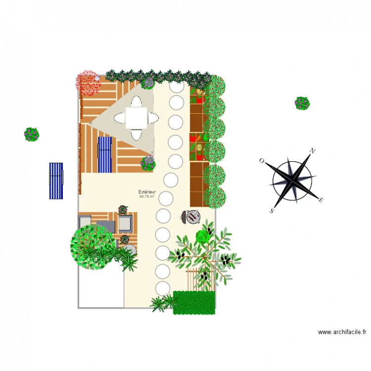 jardin. Plan de 0 pièce et 0 m2