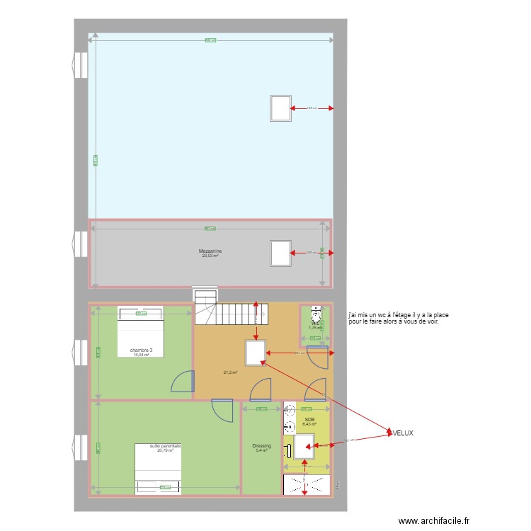 Girard étage. Plan de 0 pièce et 0 m2