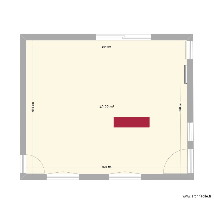 Appart2  proposition 3. Plan de 1 pièce et 40 m2