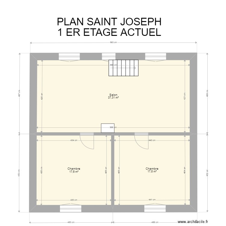 PLAN saint joseph etage actuel. Plan de 3 pièces et 73 m2