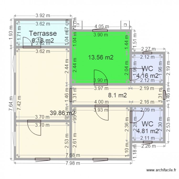  Mini  villa  Plan  6 pi ces 77 m2 dessin  par GOUNDE Abdoul 