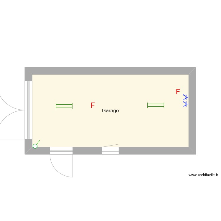 Terrasse. Plan de 1 pièce et 14 m2