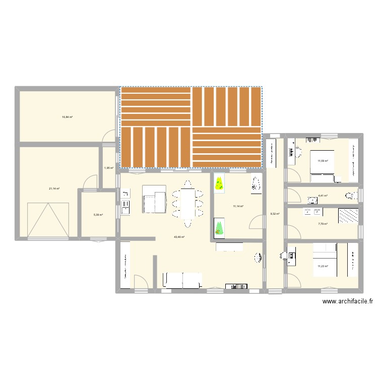 Font’. Plan de 11 pièces et 144 m2