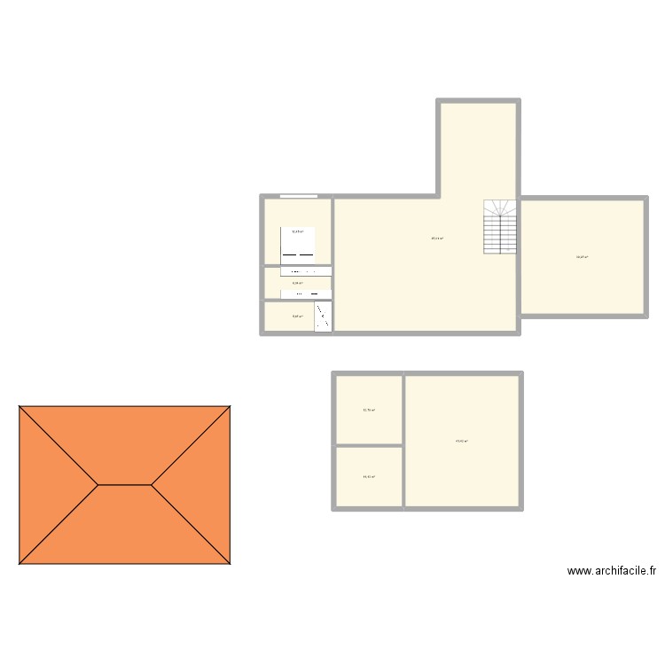 MAISON . Plan de 8 pièces et 215 m2