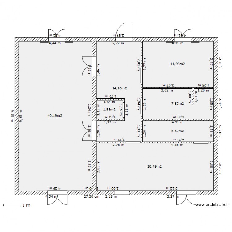 bastide. Plan de 0 pièce et 0 m2