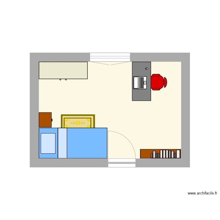 chambre étudiante. Plan de 0 pièce et 0 m2