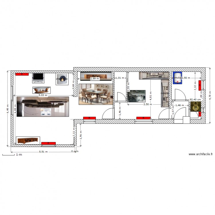 implantation meubles. Plan de 0 pièce et 0 m2