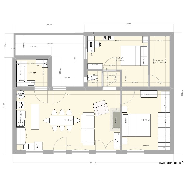 th592022 version 3. Plan de 6 pièces et 67 m2