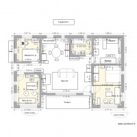 Plan maison Jocelyne avec terrasse sud