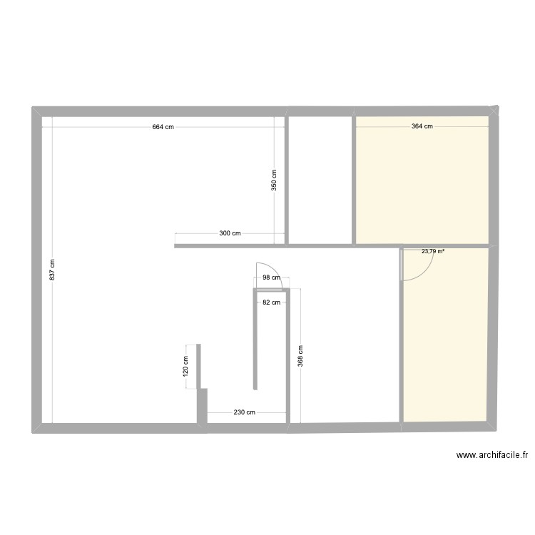 MAISON. Plan de 1 pièce et 24 m2