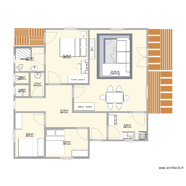 Romain. Plan de 0 pièce et 0 m2