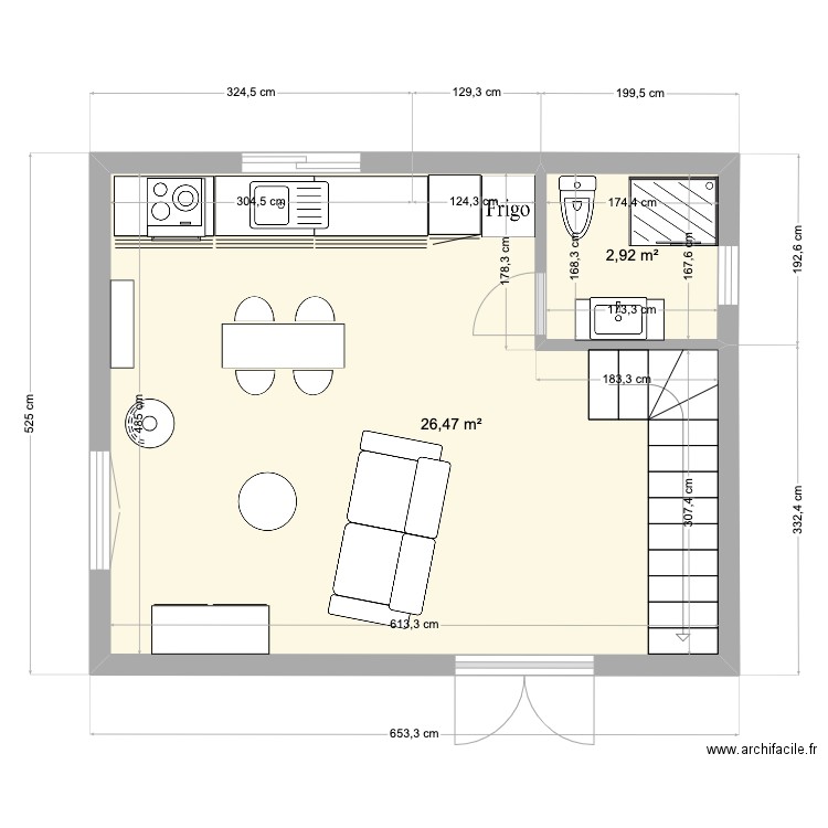 petite maison 30 m2. Plan de 0 pièce et 0 m2