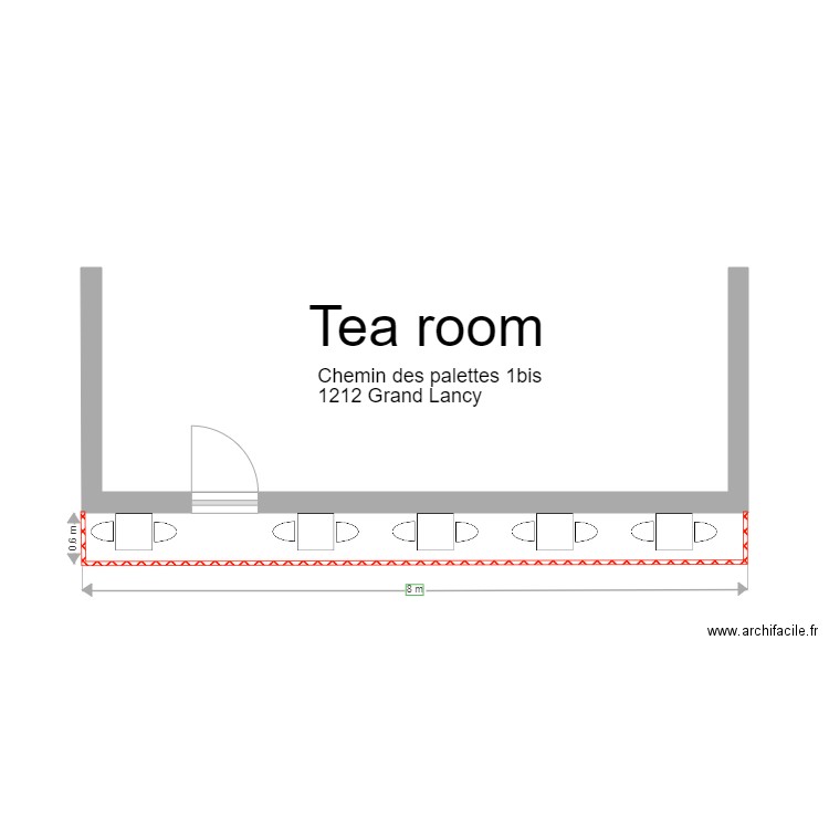 Tea room Palettes. Plan de 0 pièce et 0 m2