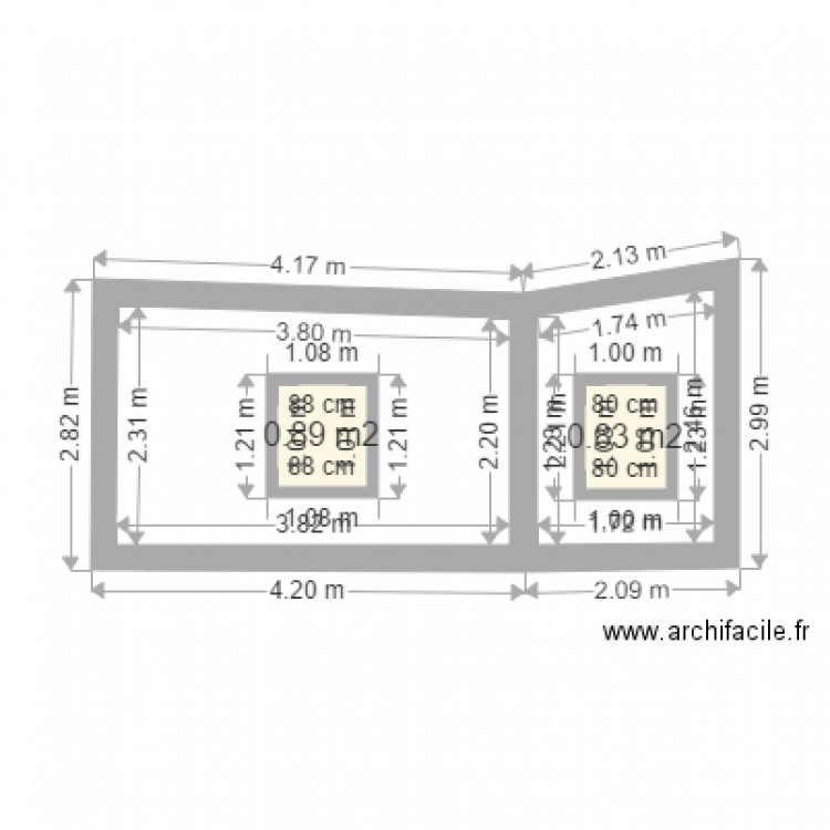 dressing vue de coté. Plan de 0 pièce et 0 m2