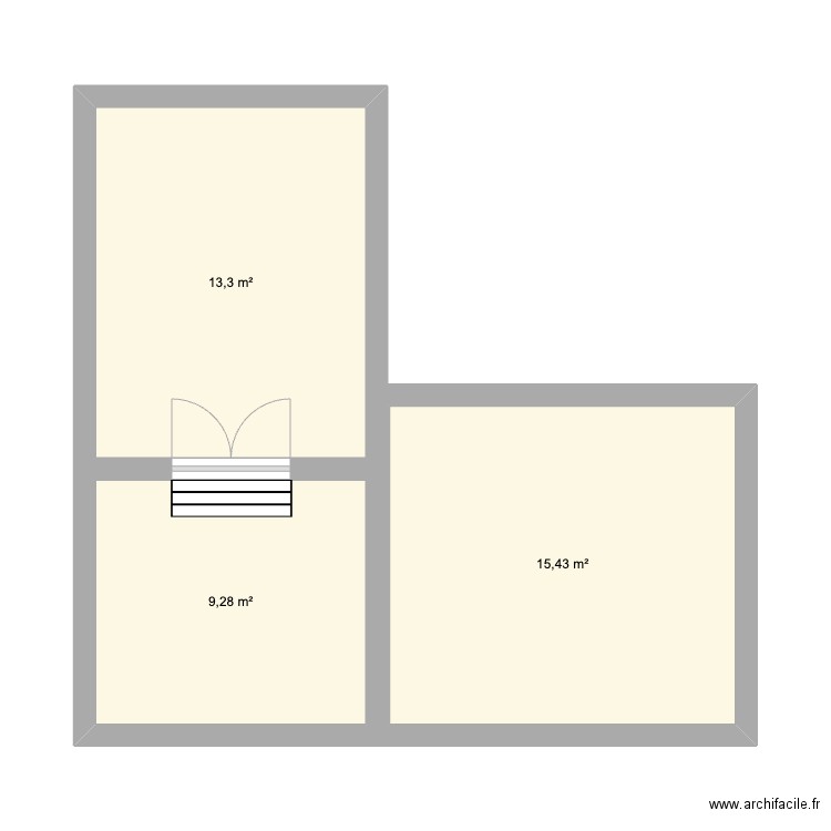 Exterieur. Plan de 3 pièces et 38 m2