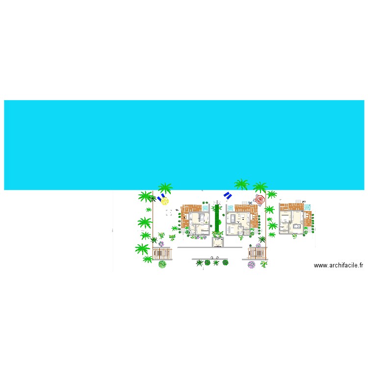 BUNGALOW HITIAA version 2. Plan de 16 pièces et 198 m2