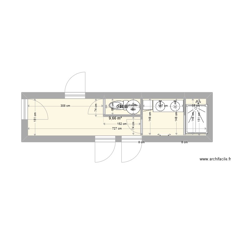 wc couloir SdB. Plan de 0 pièce et 0 m2